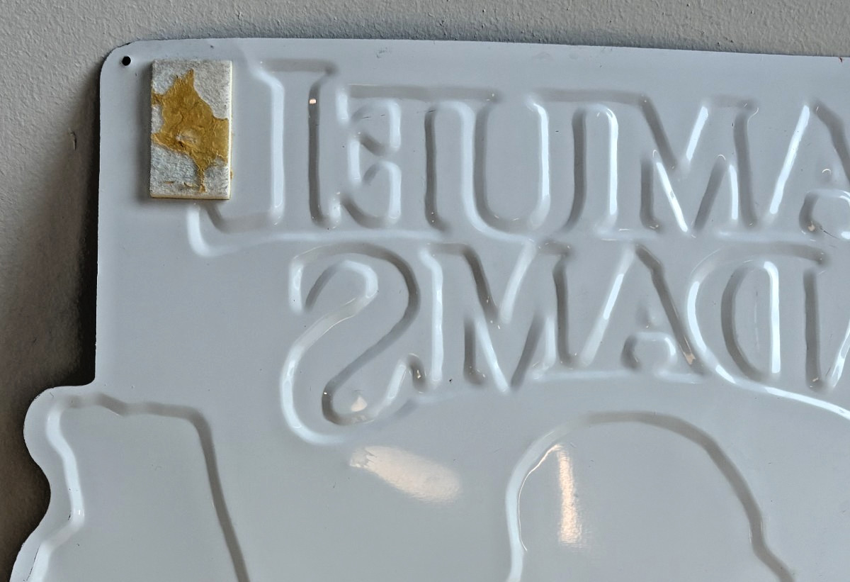 1999 Samuel Adams Boston Lager Beer Metal Wall Tacker Sign Vtg 13.75" x 17.5"