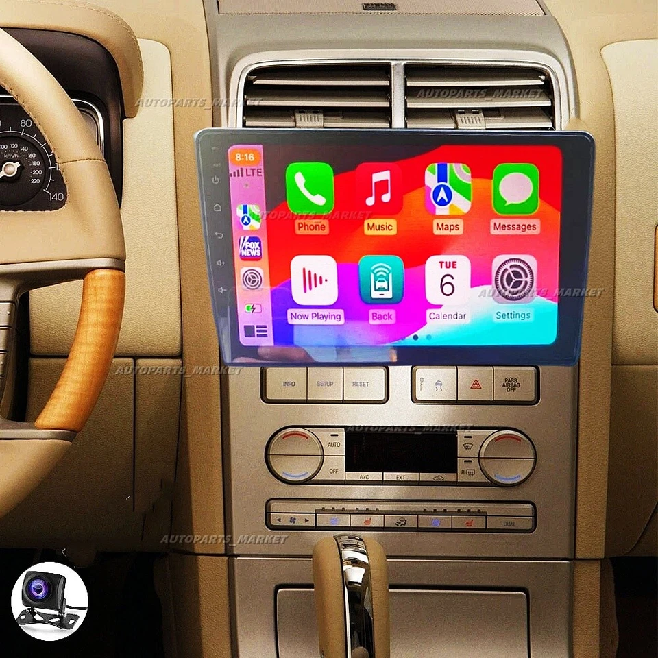 For 2007 2008 2009 Lincoln MKX Android 13 Carplay Car Stereo Radio GPS Navi +Cam Foto 3 de 4