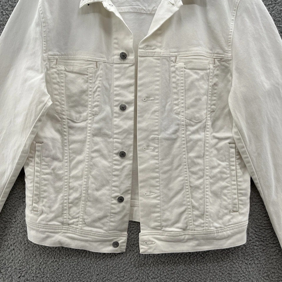 Jaqueta jeans masculina grande branca bordada caminhoneiro Acne Studios Bla Konst - Imagem 2 de 4