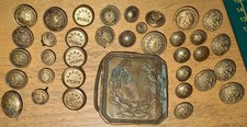 Lot de boutons d'uniforme scolaire XIXème siècle lycée collège PLAQUE CEINTURON