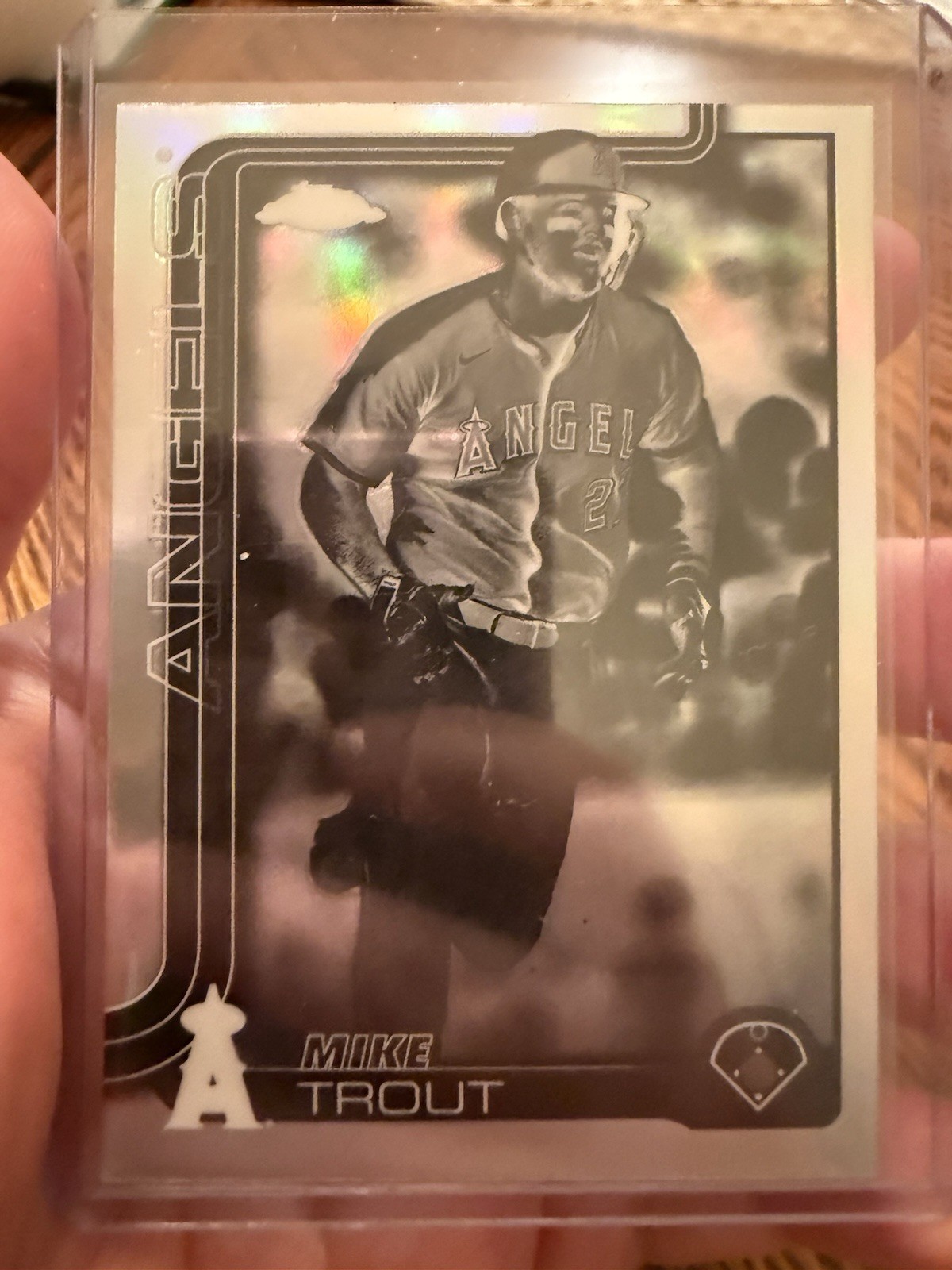 2025 Topps Chrome Mike Trout Negative Refractor SP #100 Angels Baseball