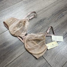 Vintage Warner's Sizzles Bra Sheer Nude Front Closure Size 32B NWT Beige