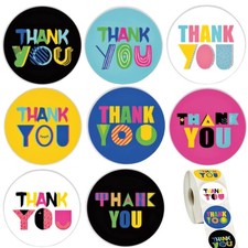Hohamn 1.5" Thank You Stickers Roll 500PCS Cute Art for Assorted