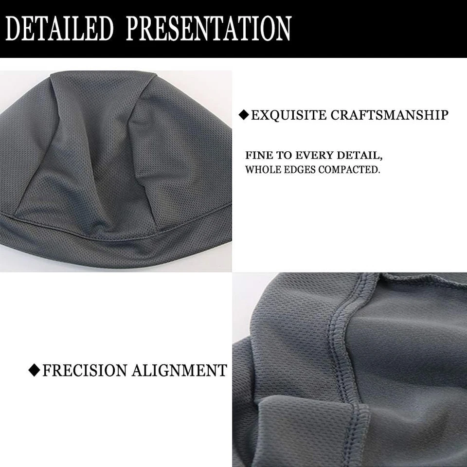 Paquete de 3 gorras de calavera de enfriamiento forro de casco sudor mediano, negro, azul real, gris  Foto 4 de 4