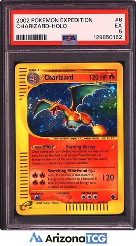 Pokemon 2002 Charizard 6/165 Holo Expedition PSA 5