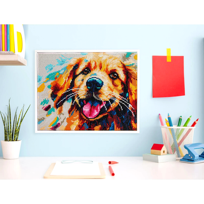YSCOLOR Diamond Painting 5D – Cane Bichon Frise, Kit Completo 30x40cm Con Diamanti Rotondi
