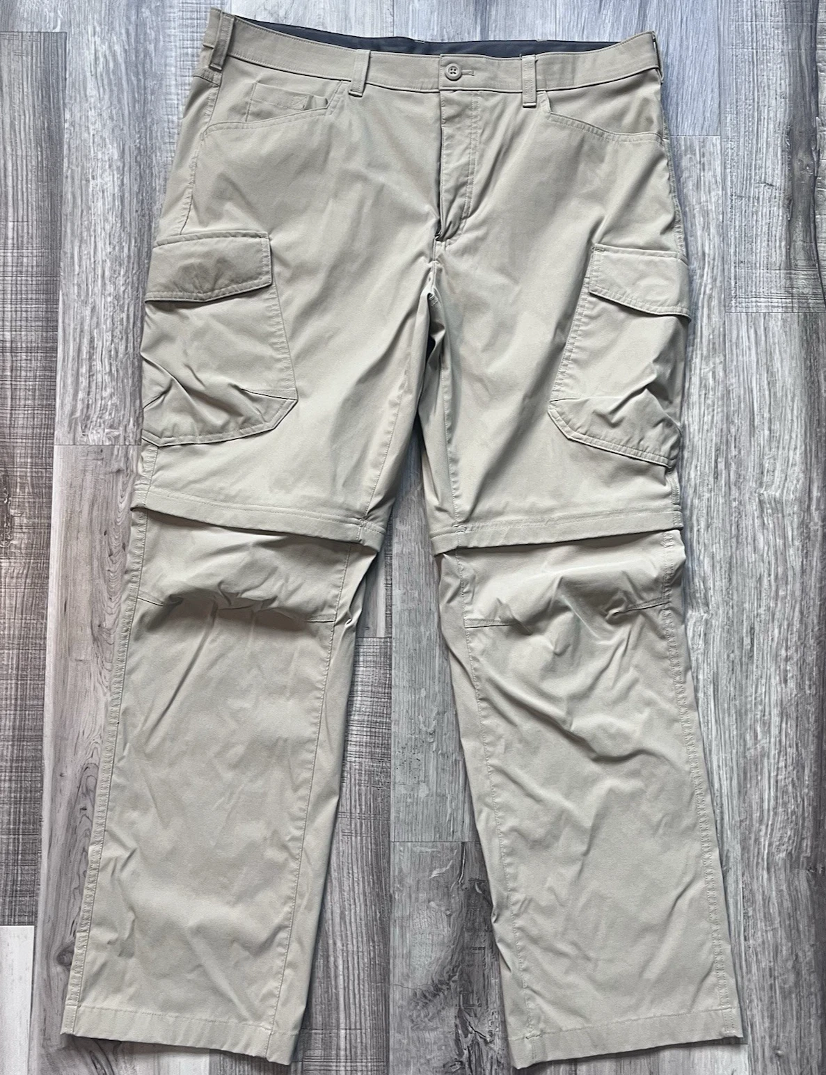 Eddie Bauer Convertible Cargo Tech Pants Men 38x32 Zip Off Hiking Trail Outdoor