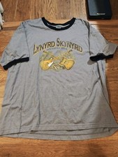 VTG Y2K Lynyrd Skynyrd 2004 Men’s XL Gray Ringer Band T Shirt Made In USA Rock