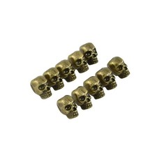 10 Pieces Antique Bronze Large Hole 3D Skull Skeleton Spacer Loose Beads DIY