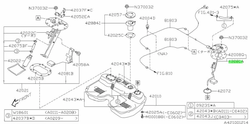 SUBARU Genuine Forester IMPREZA 96-07 GC# GF# Fuel Tank Sending Meter 42081SA020 - Изображение 2 из 4