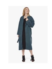 New Justfab Double Knit Robe Coat Color Green Medium