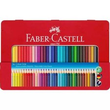 Faber-Castell Colour Pencil Colour Grip Tin of 36 Triangular Wood Barrel 112435