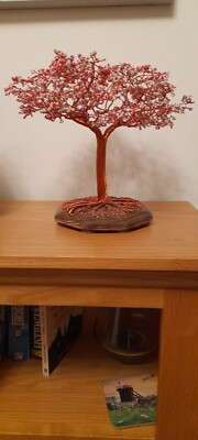 Japanische Kirschblüte Prunus serrulata 'Kanzan' Kupferdrahtskulptur