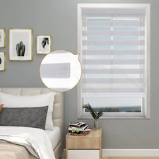 CUSTOM SIZE Cordless Window Shade Zebra Blind Light Filtering Dual Roller Blinds