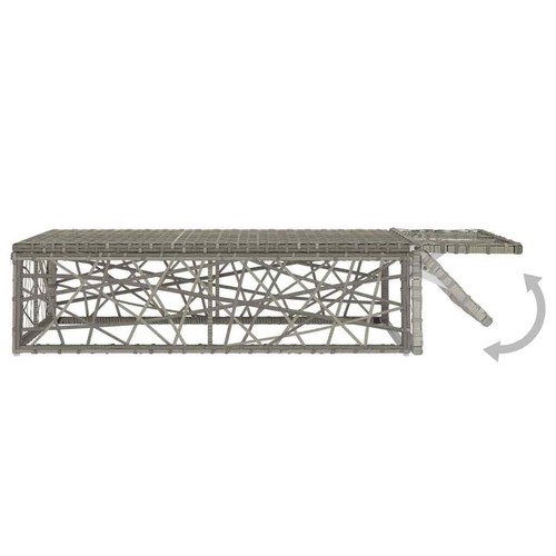 Gartenmöbel 2-tlg. Poly Rattan Grau Sitzgruppe Garnitur Sofa Lounge vidaXL - Bild 6 von 8