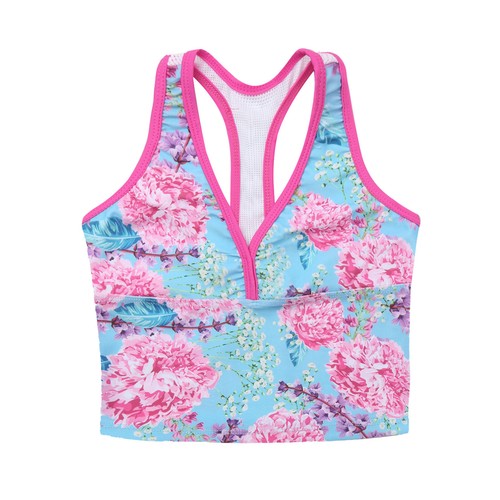 Kids Girls Swimwear Tankini Swimsuit Bikini Tank Top with Shorts Bathing Suit - Picture 91 of 109