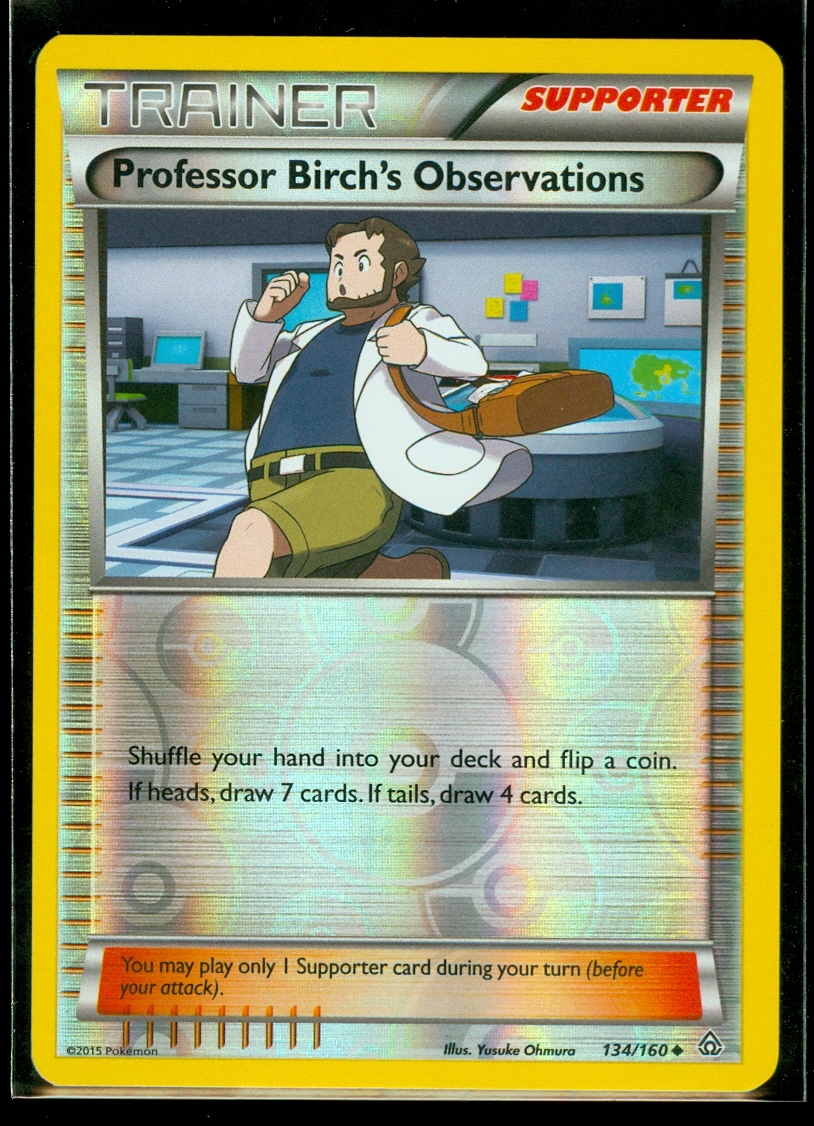 Pokemon PROFESSOR BIRCH'S OBSERVATIONS 134/160 - XY Primal Clash Rev Holo - MINT