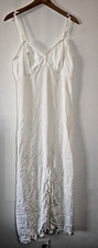 Vintage Sears Long Night Gown Size 38 White Anti-Cling Sleepwear