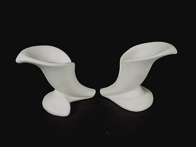 Vintage White Pebble Texture Glaze Candle Holders Leaves Motif
