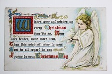 Christmas Baby Angel PostCard Circa 1910s Made in USA Merry Christmas Card #142