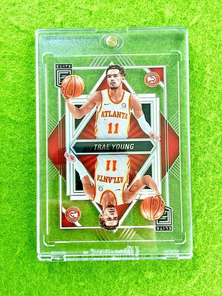 TRAE YOUNG TARJETA TRANSPARENTE CAMISETA #11 HAWKS SP 2021-22 Donruss Elite DECK Trae Young