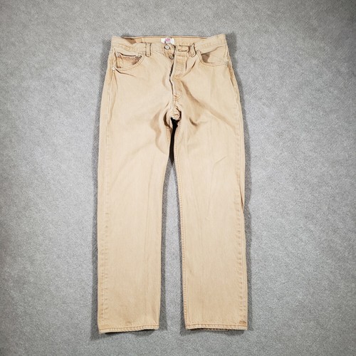 Levis 501 Men Jeans 35x34 Tan Brown 