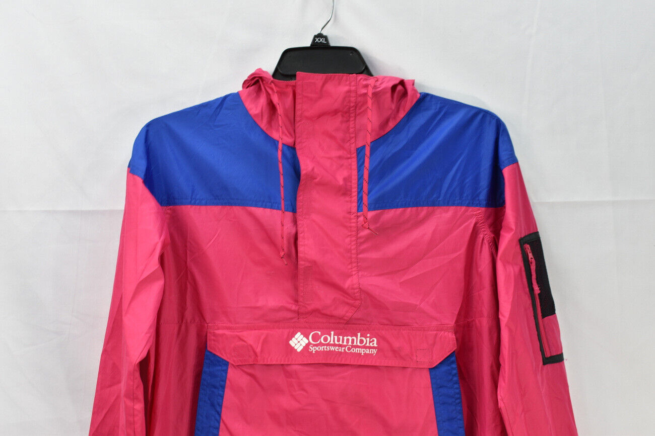 Columbia Pullover Windbreaker Hooded Women's Large Pink Blue for 