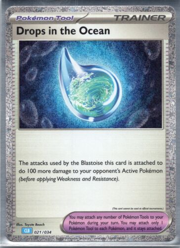 Pokemon - Drops In The Ocean 021/034 CLB - Powers Premium Coll. -HOLO RARE -NM/M - Picture 1 of 1