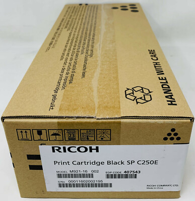 RICOH 407543 Original Black Toner SP C250E Aficio SP C250DN/C250SF/C260SF/C261DN