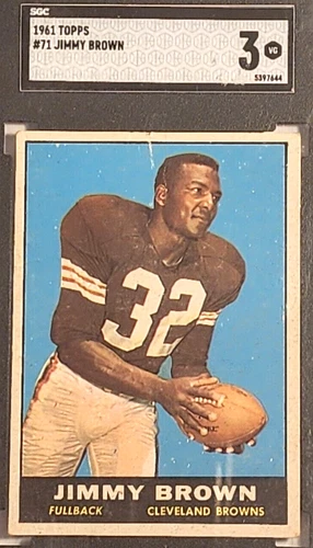 1961 TOPPS #71 JIMMY JIM BROWN SGC 3 VG HOF