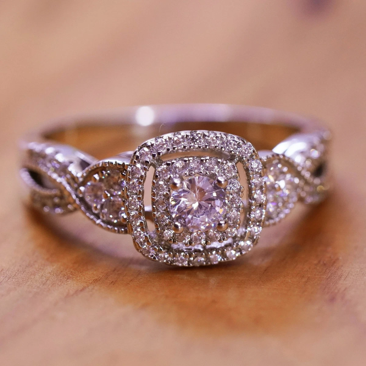 Sterling silver 2024 vintage engagement rings