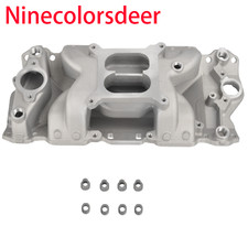 For Small Block Sbc Chevy 350 400 Dual Plane Intake Manifold 1955-1995