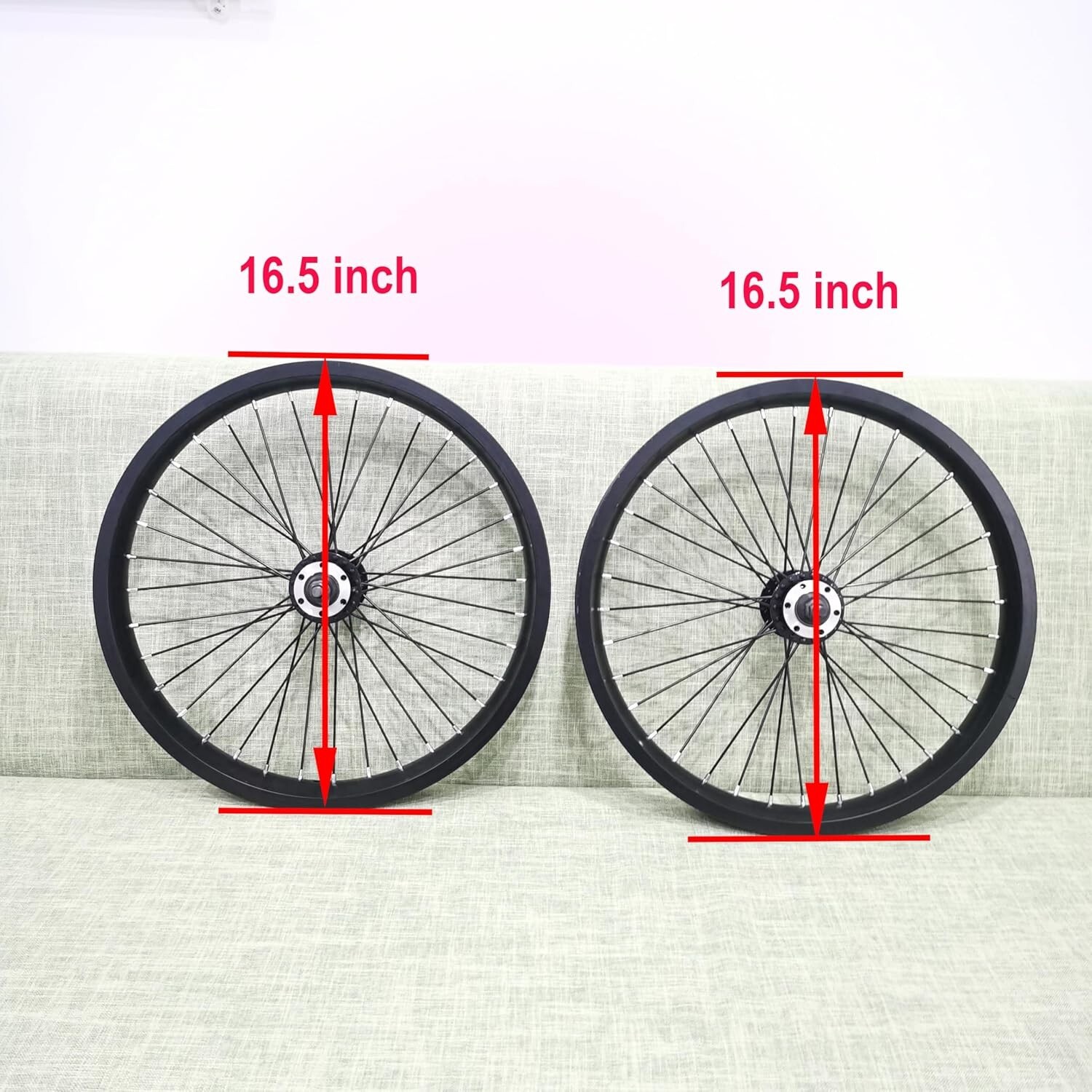 20" Bike Rims Set (Front & Rear) Double Wall Alum Alloy 12G 48 Spokes Wheel Set