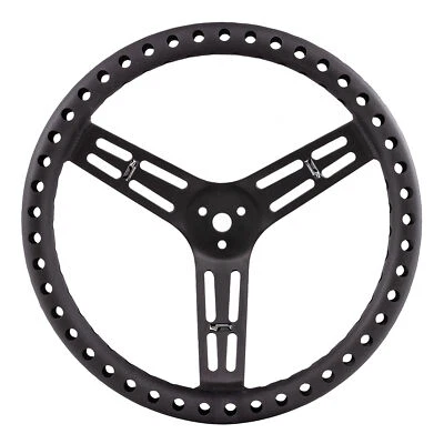 Longacre Ultra Lightweight Uncovered Alloy Steering Wheel - Black Finish