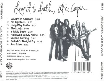 ALICE COOPER - LOVE IT TO DEATH NEW CD