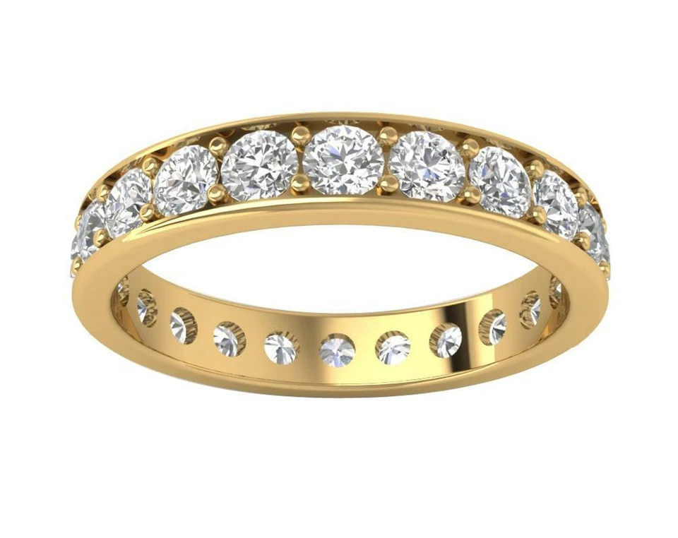 Eternity Wedding Ring Natural Diamond  SI1 G 2.10 Ct 14K White Gold Appraisal - Image 3 of 4