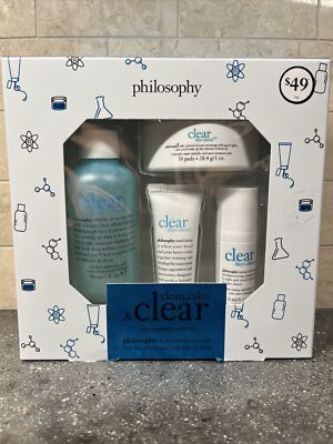 NEW Philosophy Clear Days Ahead Acne Treatment Trial Set 4-Piece - RARE! Disct.