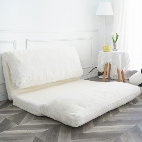 N&V Folding Mattress Sofa,Foam Filler Sofa Bed, Bean Bag Floor Bed Sofa, White - Picture 1 of 9