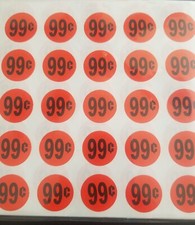 PRICE POINT RETAIL LABELS STICKER 500 Labels 1" Round BRIGHT RED  .99 Retail P