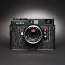 Handmade Genuine Real Leather Half Camera Case Cover Bag For Minolta Cle
