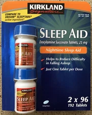 Kirkland Signature Sleep Aid Doxylamine Succinate 25mg 96, 192, 384 Tablets SALE