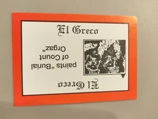 PERSPECTIVE Time Line Game 1992 card used EL GRECO World History free shipping
