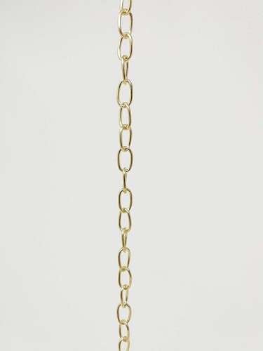 Polished brass oval chain 15mm x 9mm links sold in meter lengths - Picture 2 of 3