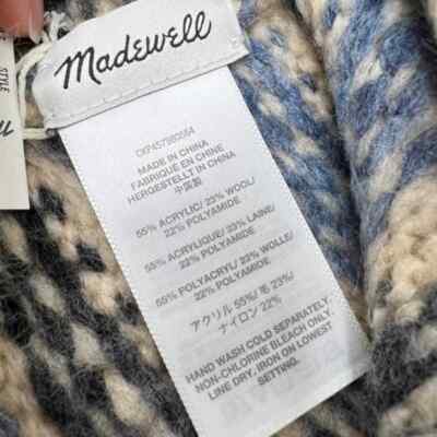 Madewell Pom-Pom Fair Isle Alpaca Wool Blend Beanie Winter  display picture 1