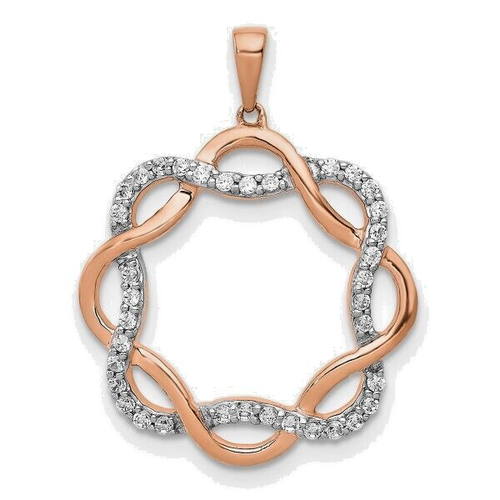 Orecchini A Alone Quadrato In Oro Rosa 14K Con Gemma A Cuscino E Diamanti Naturali - Gioielli Donna Eleganti - 3