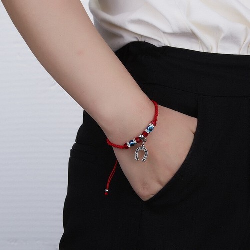 Unisex Charm Red String Rope Braid Bracelet Adjustable Handmade Blue Eye Jewelry - Picture 51 of 51