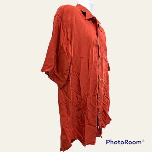 Columbia GRT Mens Shirt XL Collared Red Short Sleeve Viscose Linen Blend - Picture 3 of 9