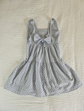 Darling Babydoll Dress Striped Polka Dot Mini Open Back Spring Summer Picnic Bow