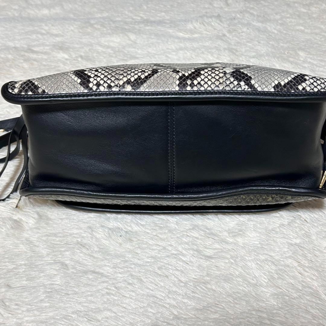 Bally Python Calf Leather 2Way Handbag Black Gree… - image 5