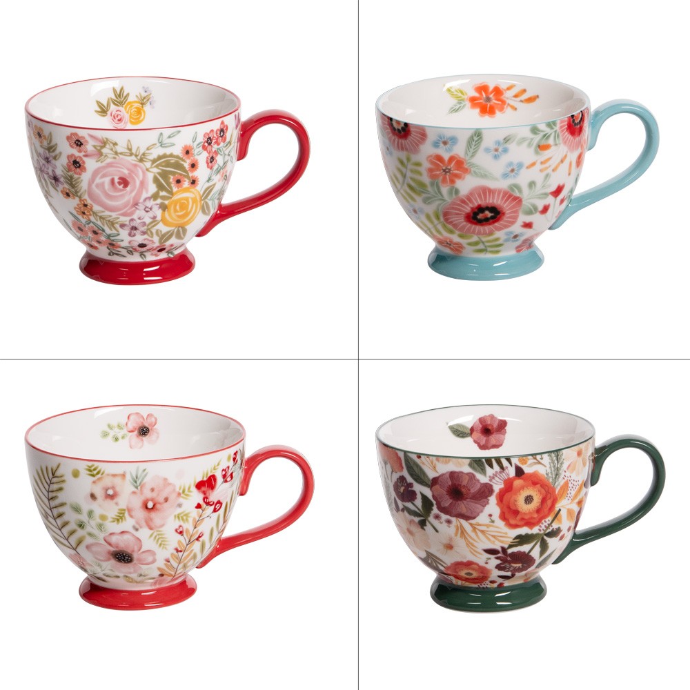 Lot de 4 Tasse Jumbo Zely 45 cl grand mug grès gris Table Passion